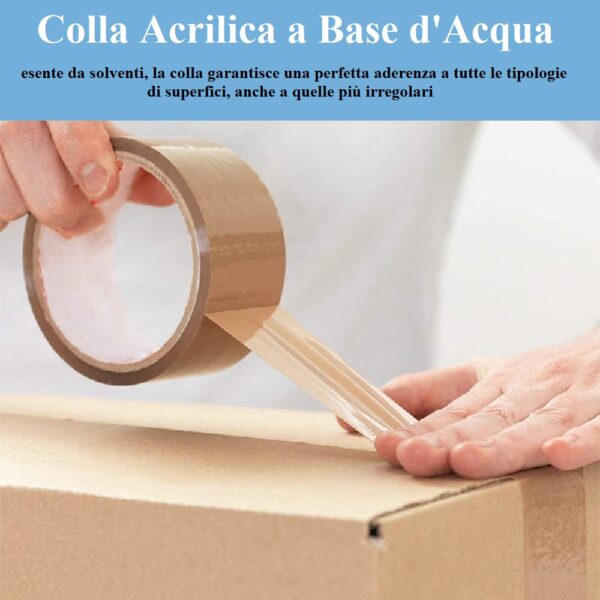 Nastro Adesivo Marrone Per Imballaggi - 2 Rotoli 36mmx66m - Sigillo Sicuro, Resistente - Per Spedizioni E Traslochi - Foto 6