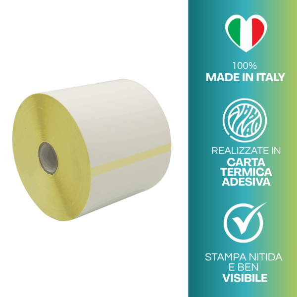 Rotolo Di 1000 Etichette Termiche 100x50mm - Per Stampanti Etichette, 1 Traccia, Anima 40mm
