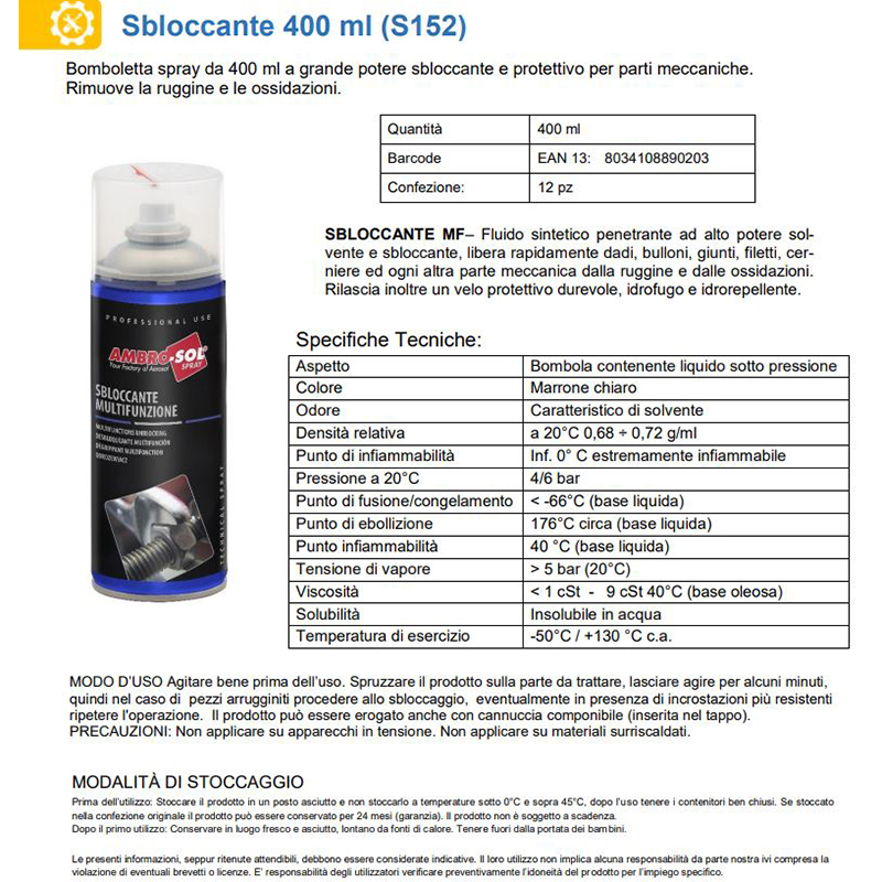 Berner Premium Line Spray Lubrificante Multiuso 400 Ml - Sbloccante E Antiruggine - Made In Germany