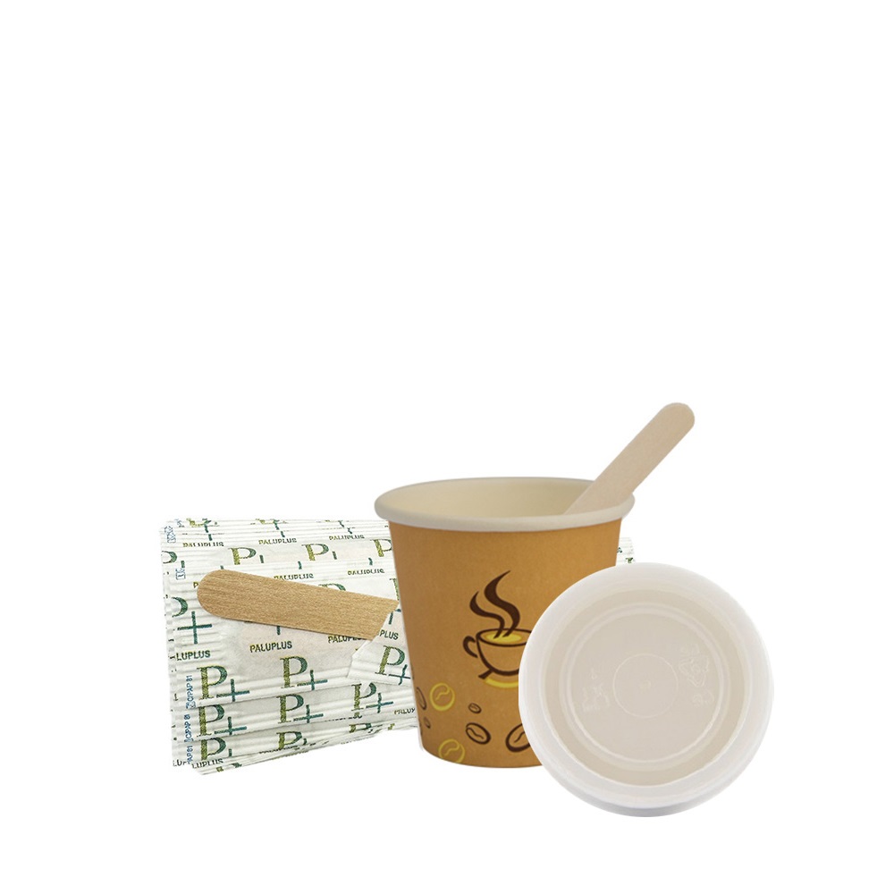 500 Bicchieri Di Carta Per Caffè 75ml - Biodegradabili, Colore Avana Con Stampa Chicco - Foto 4