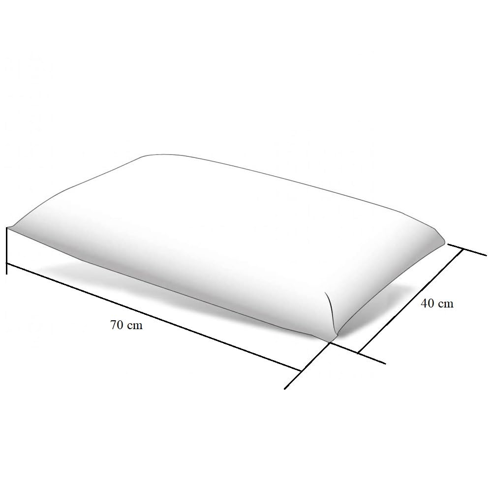 Cuscino di poliestere per letto Bianco con federa, misura 70x40 cm - Guanciale antiacaro e antibatterico