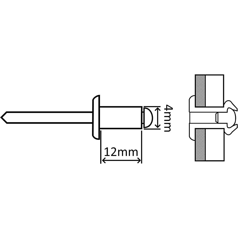 100 Rivetti colore BLU in acciaio per fissaggio targa europea mis. 4,8x12 mm - Rivetti ciechi a griffe per auto e moto
