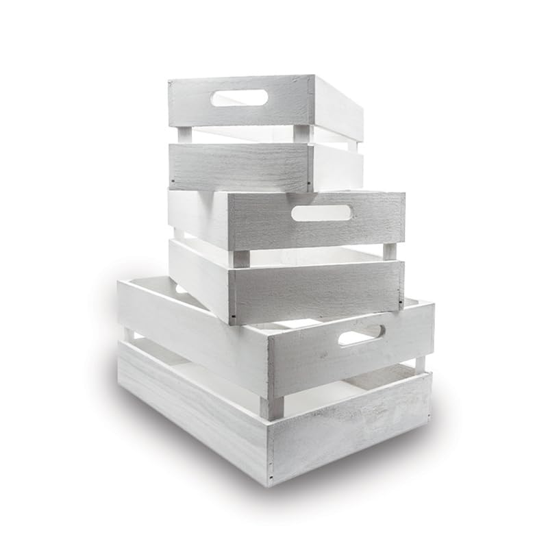 Portaoggetti 3 Ripiani 40x32x79,2 Bianco E Legno Brooklyn Bizzotto