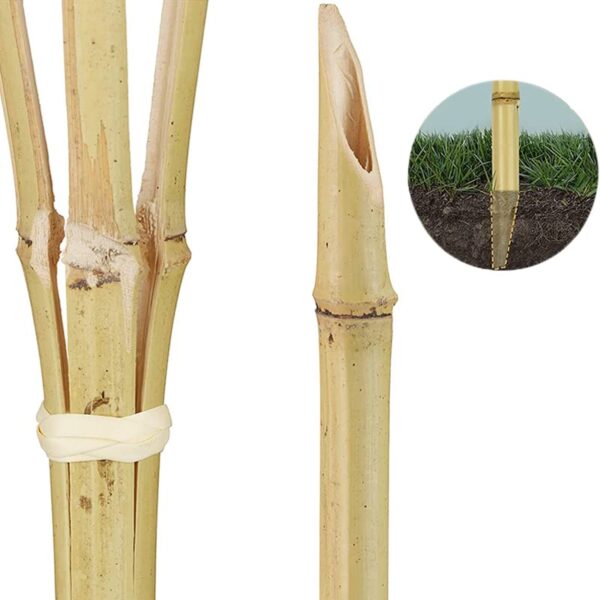 Set 8 Fiaccole Da Esterno Relaxdays - Alte 50 Cm, In Bambù E Ferro, Per Giardino, Feste, Atmosfera - Foto 4