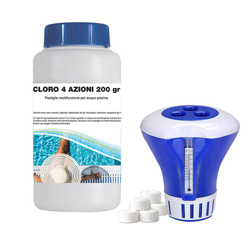 Trattamento Completo Acqua Piscina 10 - 30 M3 Diffusore Galleggiante Marina