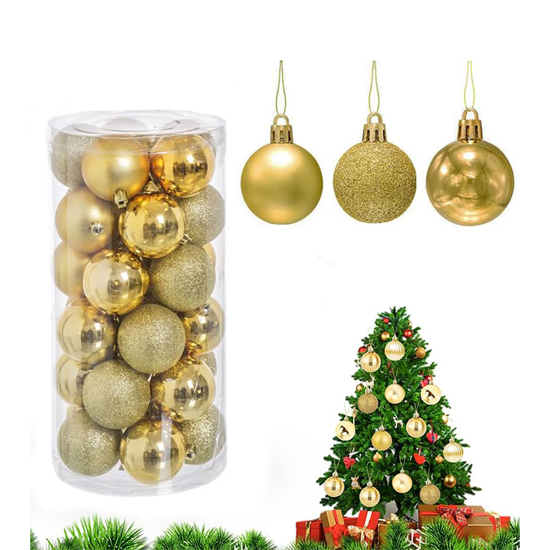 Beinhome 9 Palline Di Natale Grandi 8 Cm In Plastica Infrangibile, Set Decorativo Oro E Argento Con Effetti Griglia E Rombo Per Albero, Finestre E Centrotavola