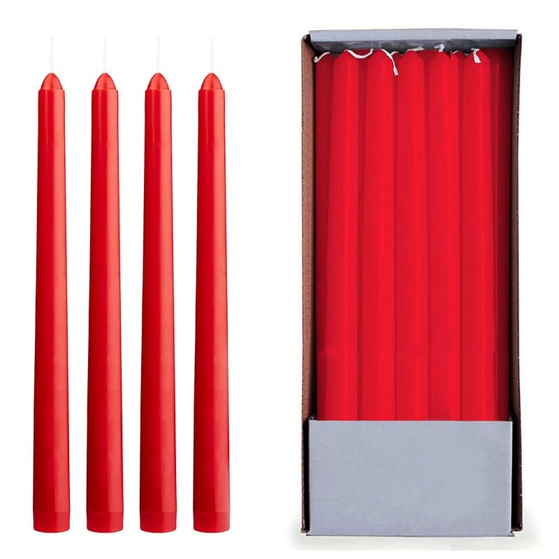 PAPSTAR - 24 Candele A Colonna In Paraffina - Colore Bordeaux - 80x50 Mm