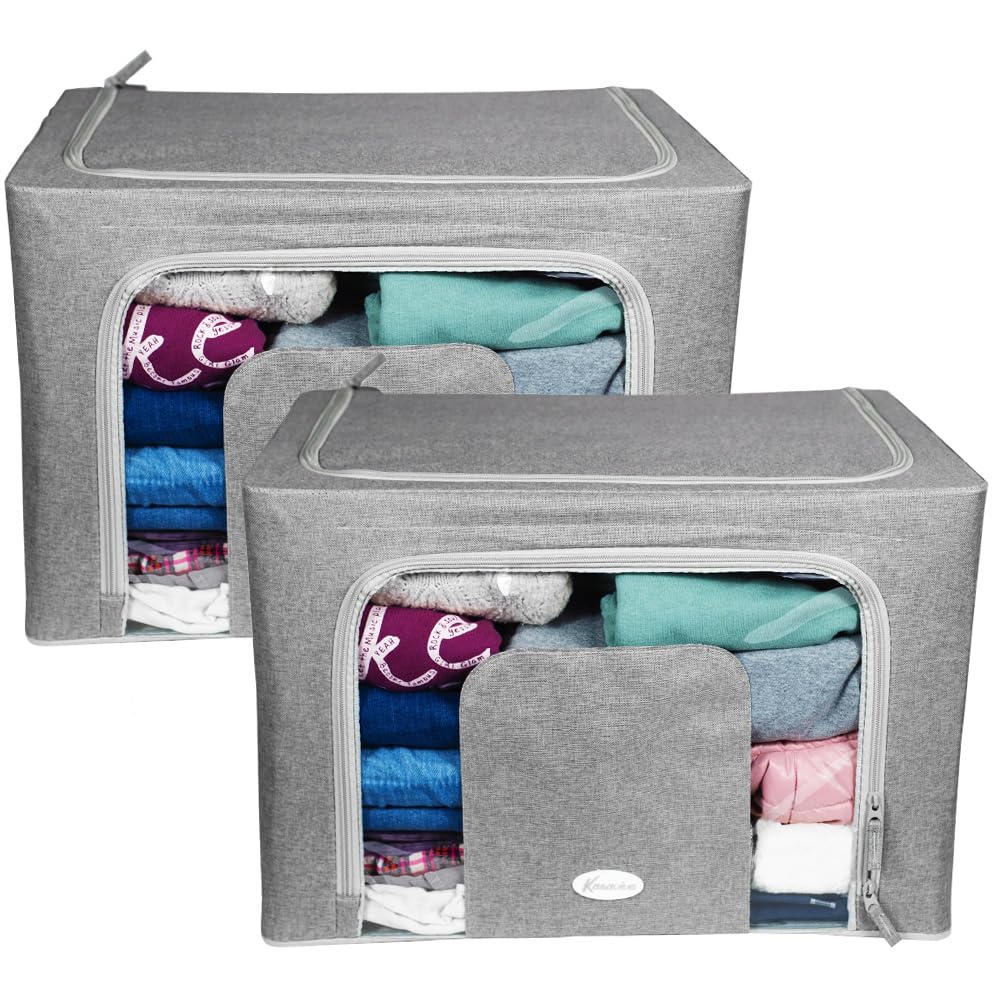 Organizer Armadio GUTE LINES Con 5 Scomparti | Portatutto Per Cappelli, Calze E Biancheria | Grigio Chiaro 70x30x15cm - Foto 3