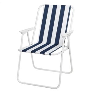 Sedia pieghevole da mare in tessuto blu