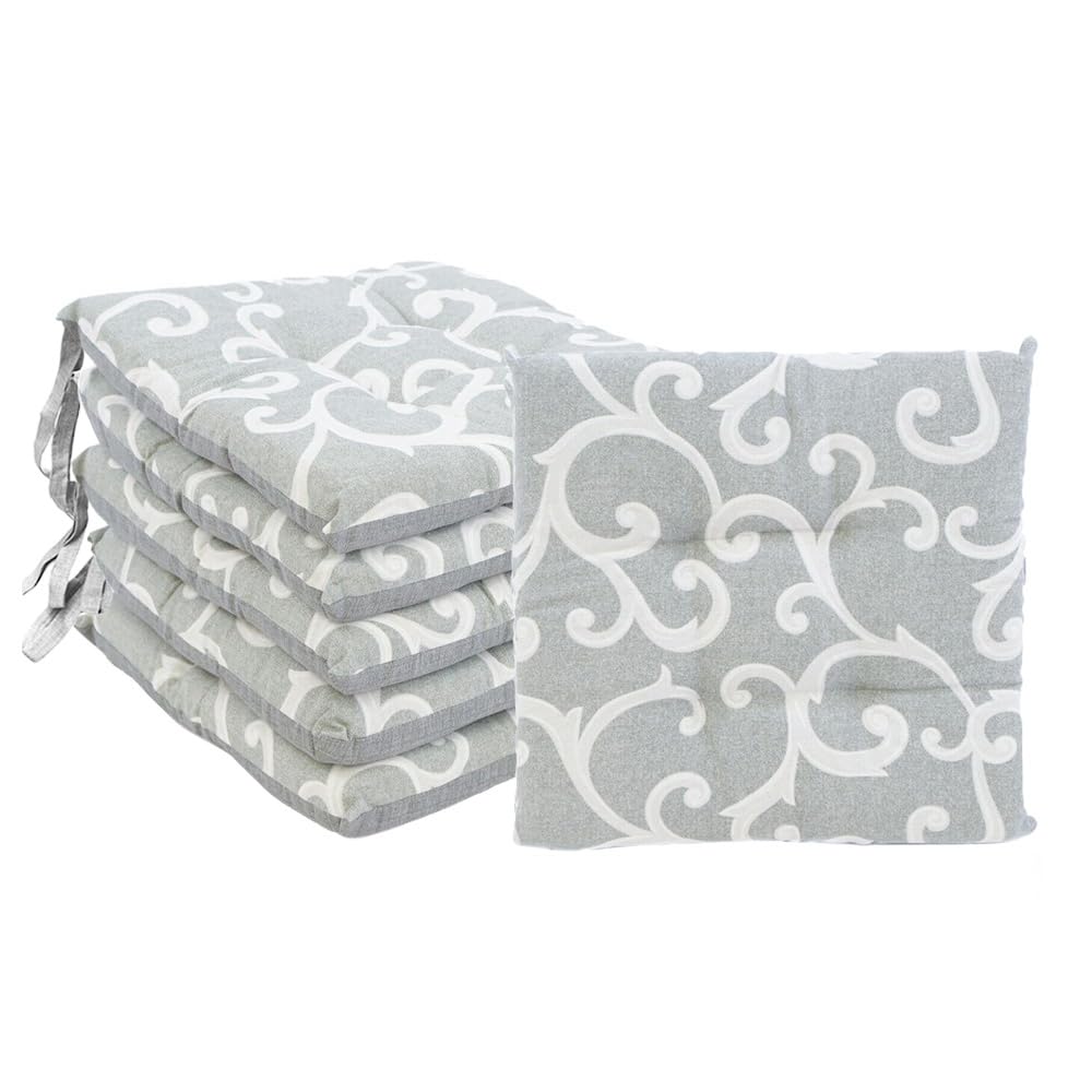 Xpnit, 2 cuscini per sedia da giardino, 48 x 48 cm, in morbido cotone, per interni ed esterni, per patio, casa, vimini, colore: grigio