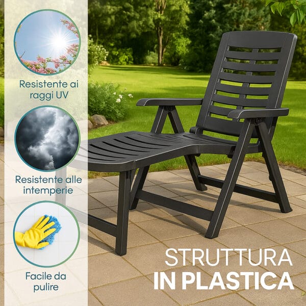 Sedia Sdraio Pieghevole Sdraio Plastica Verde Sedia Pieghevole