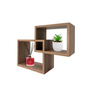Mensole rettangolari da parete in legno 30×9,5×22 cm