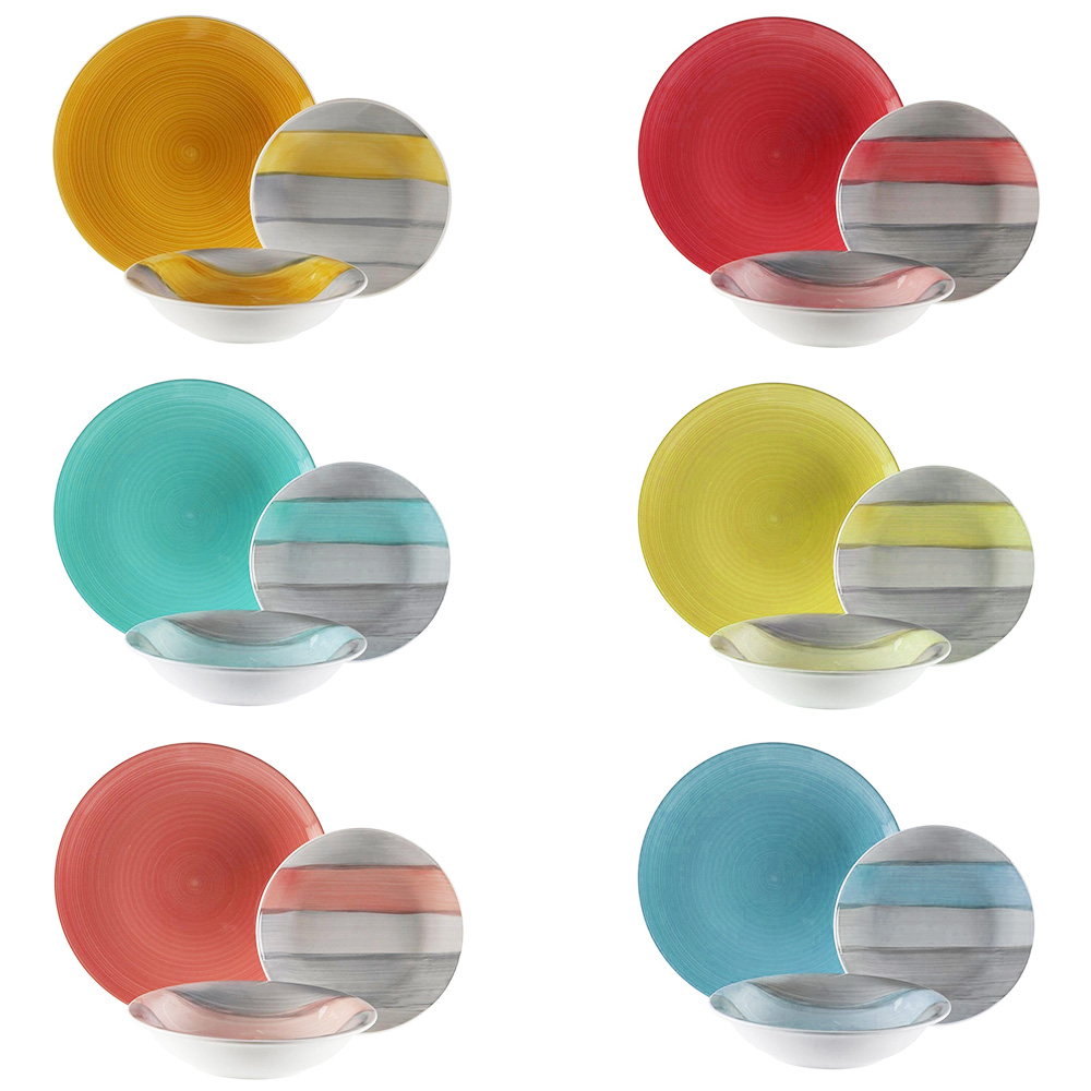 Set 6 Piatti Fondi In Porcellana Verde - Ø21.5cm Per Zuppe E Insalate - Foto 12