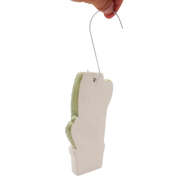 Set 3 Evaporatori Per Termosifoni In Ceramica A Forma Di Cactus - Umidificatore Con Gancio A S, Verde - Foto 9