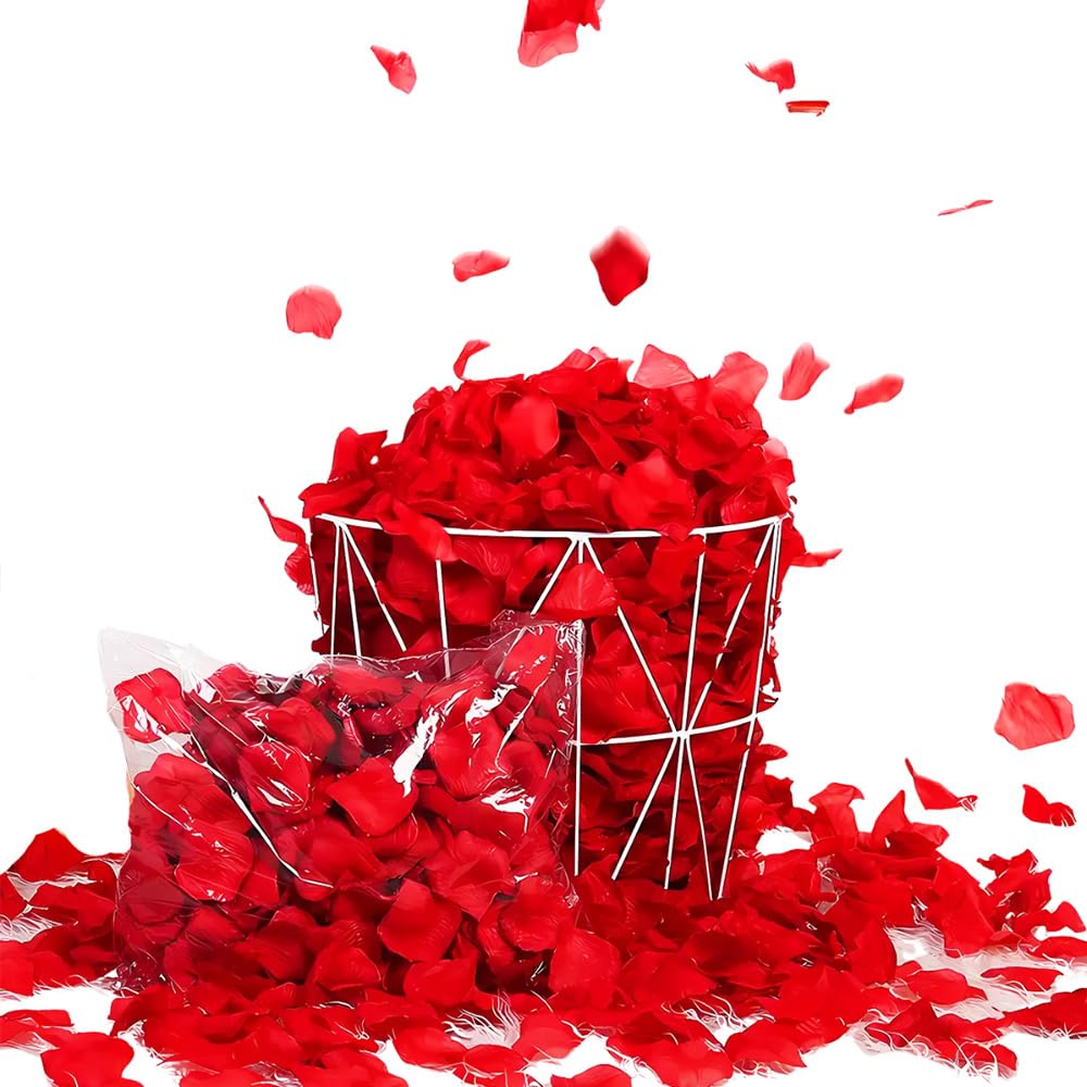 Petali Di Rosa Finti Rossi - 1200 Pezzi Per Matrimoni, San Valentino, Decorazioni - Foto 9