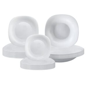 Set  piatti quadrati in vetro opale