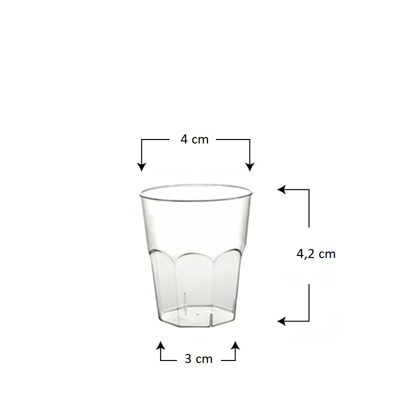 2000 Bicchierini da shottino in plastica rigida kristal - 40 confezioni da 50 pezzi