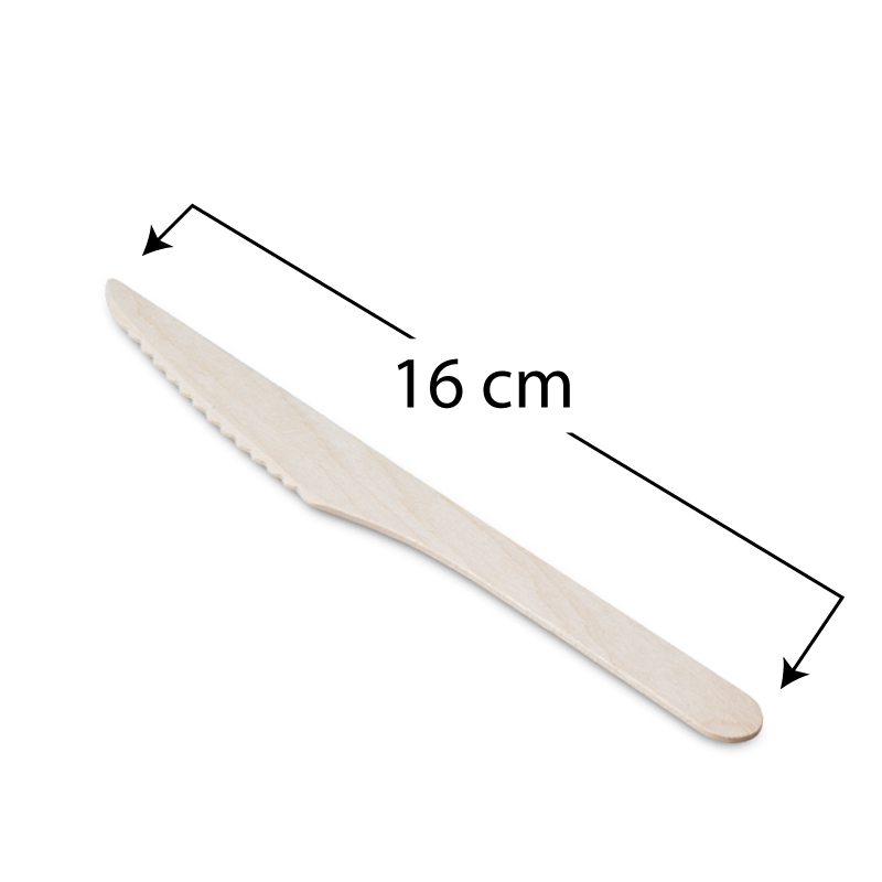 2000 Coltelli monouso Biodegradabili in legno di betulla lunghi 16 cm ideali per eventi