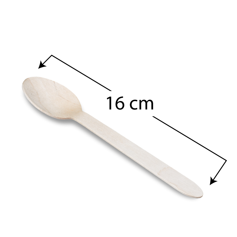 2000 Cucchiai biodegradabili in legno di betulla monouso lunghi 16 cm