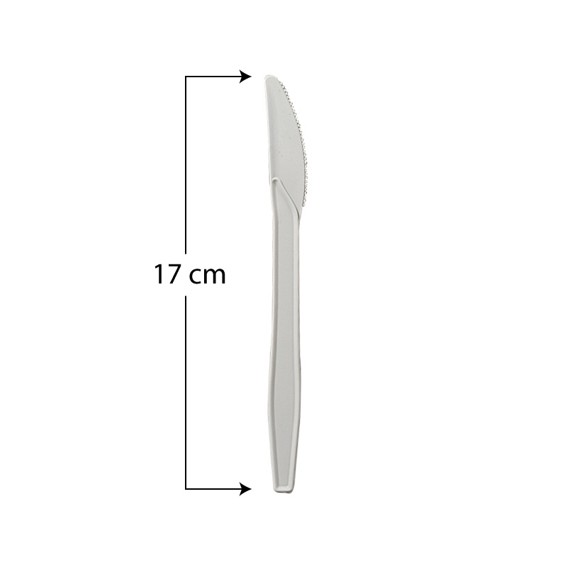 500 Coltelli biodegradabili monouso in CPLA da 17 cm - 10 buste da 50 coltelli compostabili