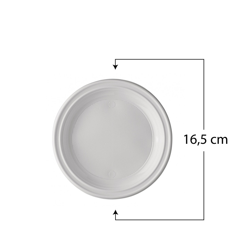 150 Piatti da dolce e Dessert da 16,5 cm Bianchi in PLA Biodegradabili-Compostabili