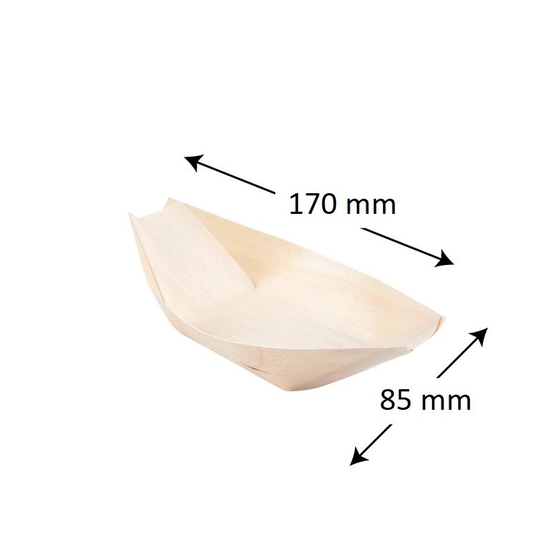 1000 Barchette in legno misura 170x85 mm per aperitivo, salati e antipasti veloci