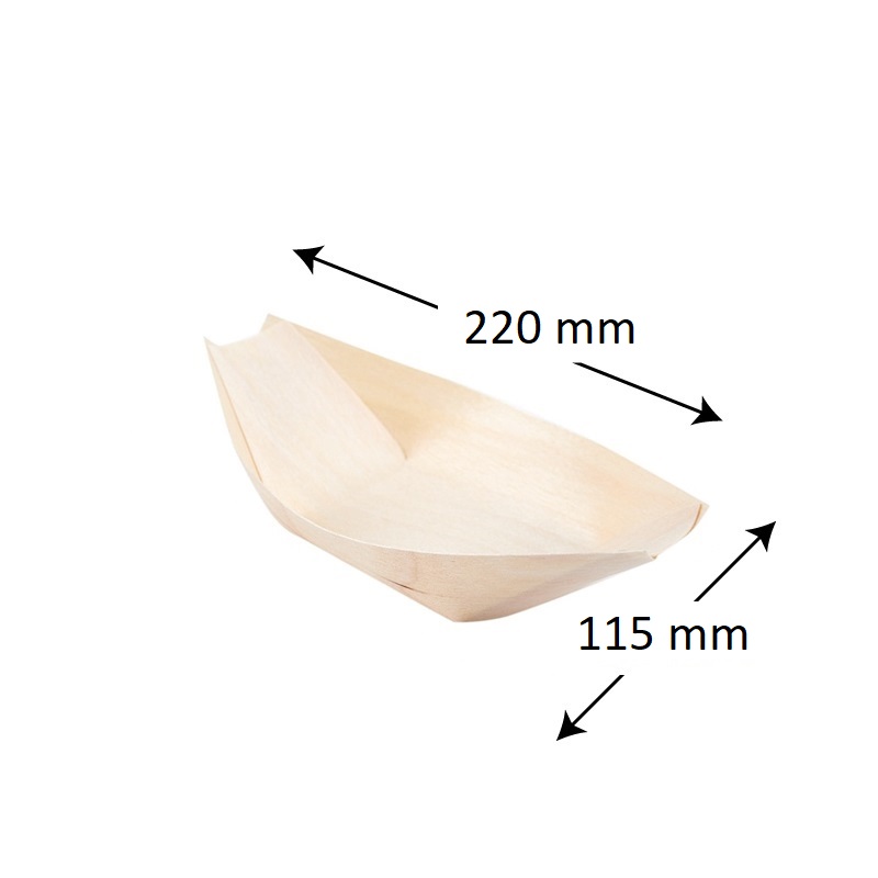 2000 Barchette in legno misura 220x115 mm per aperitivo, salati e antipasti veloci
