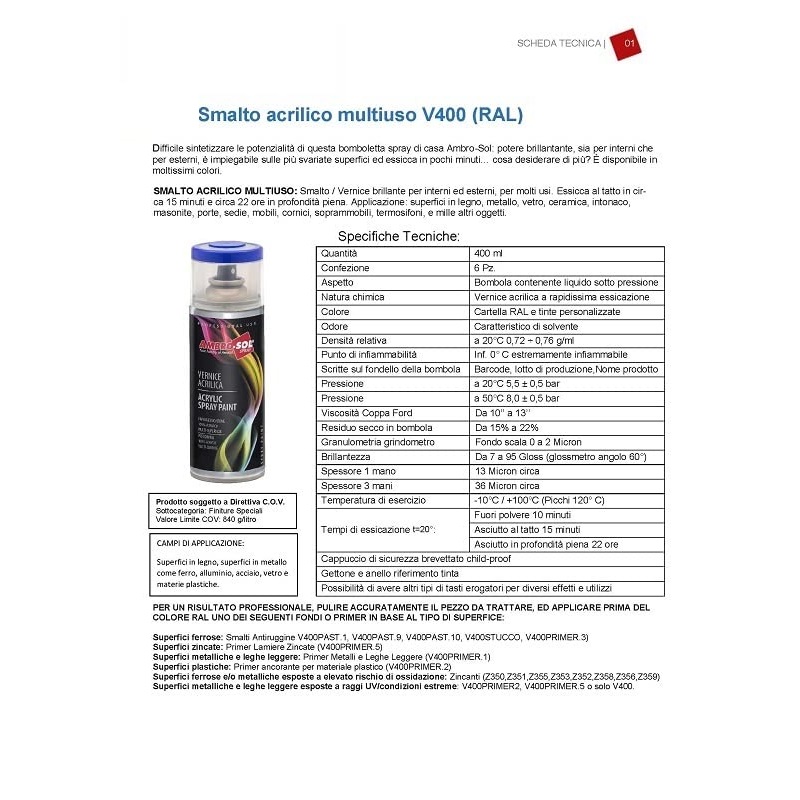 Vernice acrilica spray Smalto Multiuso 400 ml Permanente - Effetto Ruggine