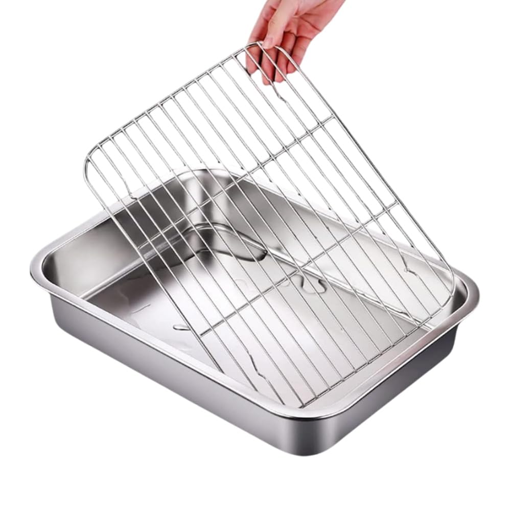 Coperchio Grill A Cupola In Acciaio Inox - 43.5x28.3x6.6 Cm, Per Cottura A Vapore E Scioglimento - Foto 8