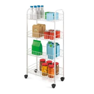 Carrello cucina slim salvaspazio con ruote a 4 Ripiani