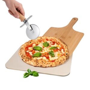 Set pietra pizza con pala e rondella