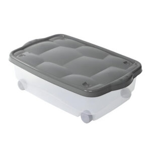 Contenitore con coperchio Antracite e ruote da 60x40x18,5 cm