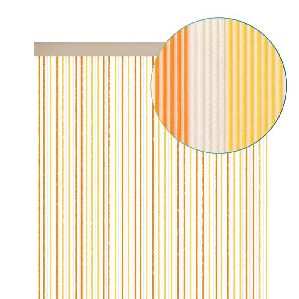 Avalaya Collana con perline a bottone in legno color arancione/marrone, lunghezza 80 cm