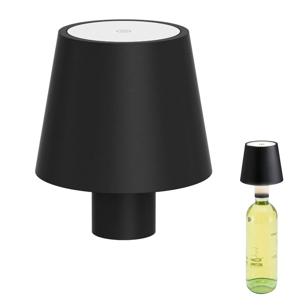 Lampada LED Per Bottiglie Ricaricabile - Luce Da Tavolo Touch Senza Fili, Impermeabile IP54, Nero - Foto 2