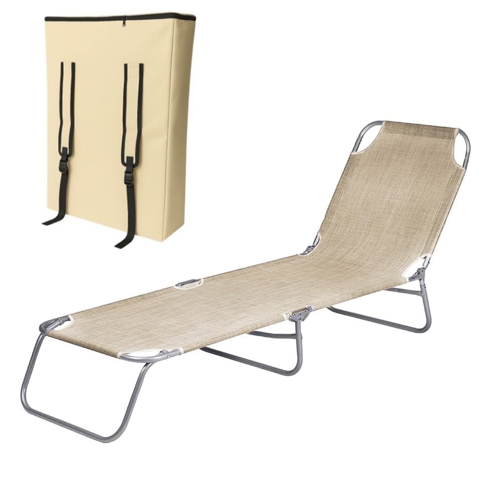 Lettino prendisole richiudibile beige