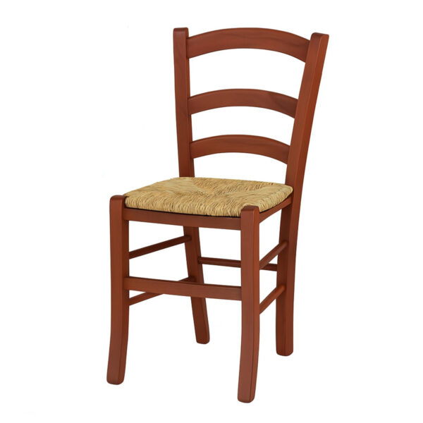 Sedie paesane in legno noce con seduta in paglia 43x42x86 cm per cucina e ristoranti