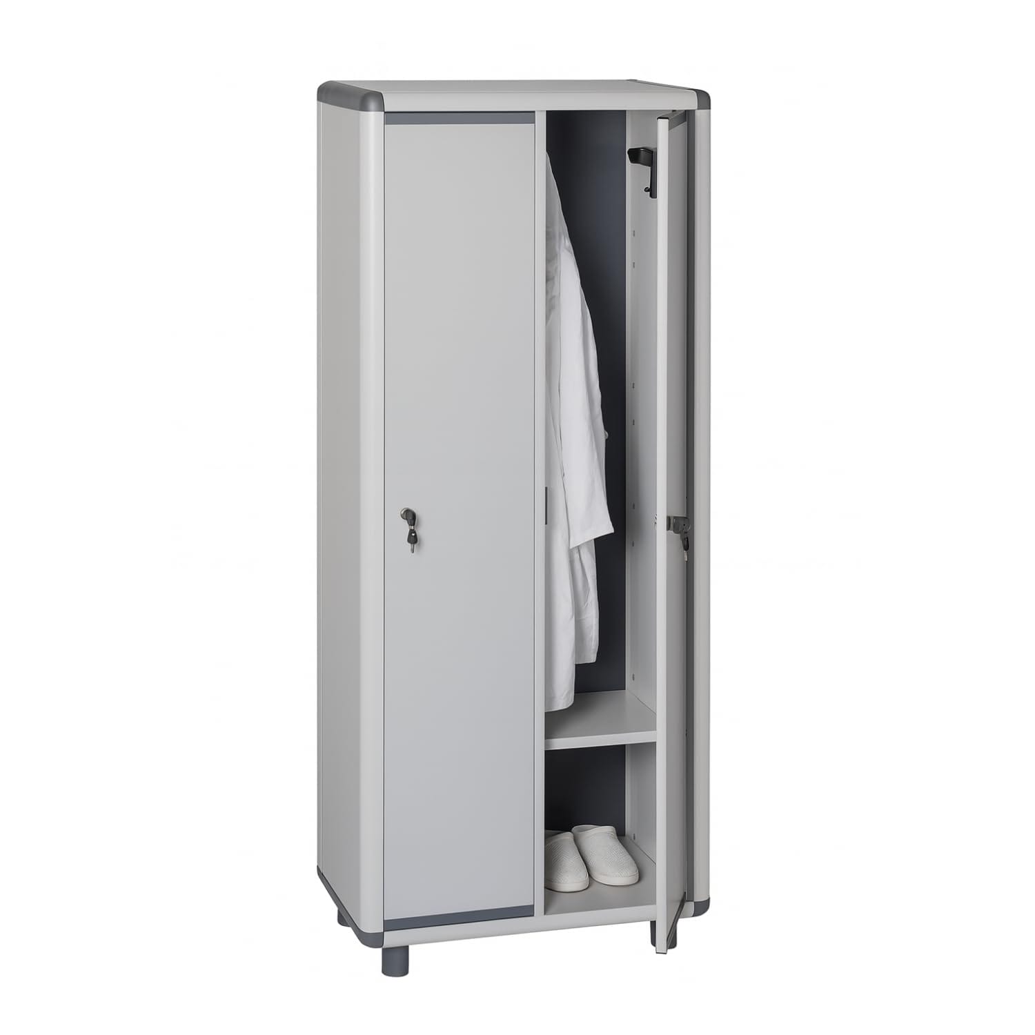 SimonRack Armadietto Spogliatoio Metallico 1 Anta, 1800x500x500 Mm, 2 Scomparti, Serratura Con Chiave E Areatori Grigioantracite Simonlocker 70520056